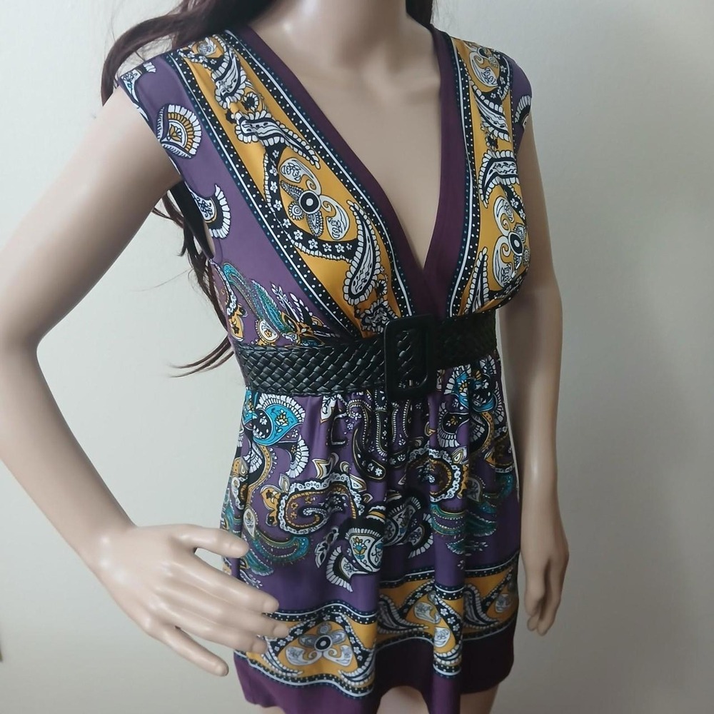 Wet Seal Women's Yellow and Purple Blouse, size small